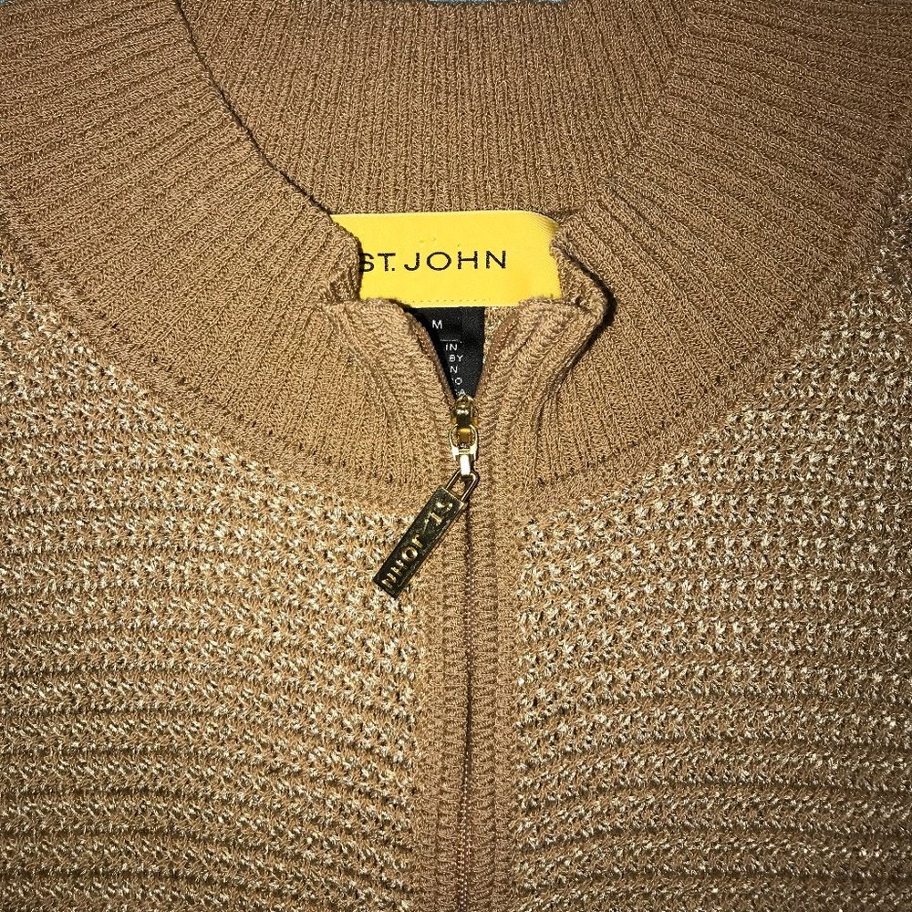 St. John Knit jacket cardigan Golden thread